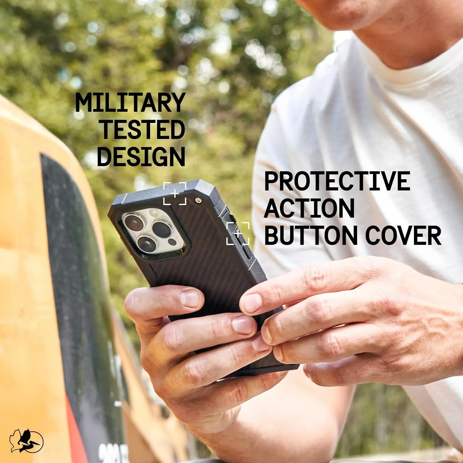 Pelican Shield iPhone 16 Pro Max Case [Compatible with MagSafe] Rugged Phone Case w/ 21ft Military-Grade Drop Protection - Heavy Duty Phone Cover w/Belt Clip Holster for iPhone 16 Pro Max - Carbon