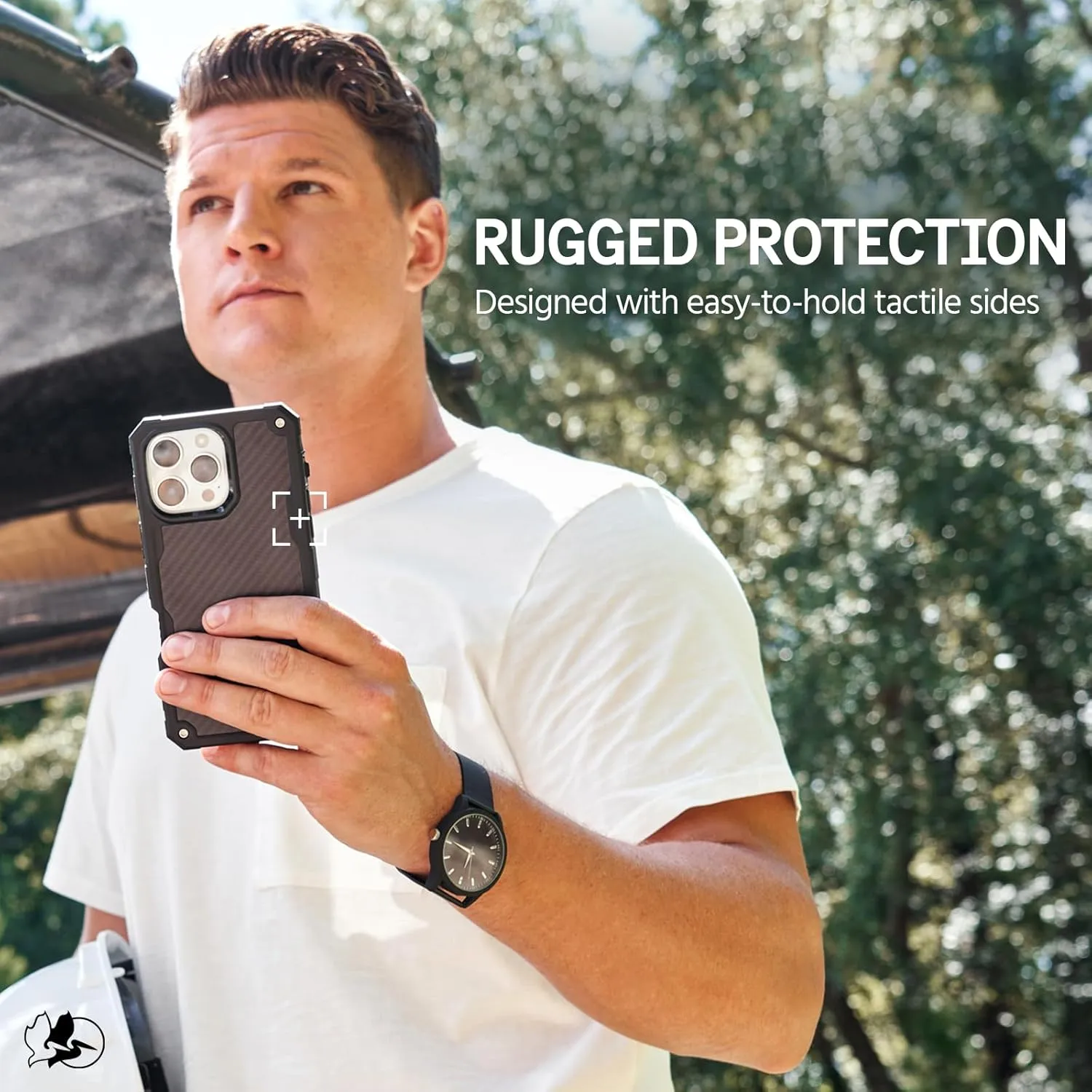 Pelican Shield iPhone 16 Pro Max Case [Compatible with MagSafe] Rugged Phone Case w/ 21ft Military-Grade Drop Protection - Heavy Duty Phone Cover w/Belt Clip Holster for iPhone 16 Pro Max - Carbon