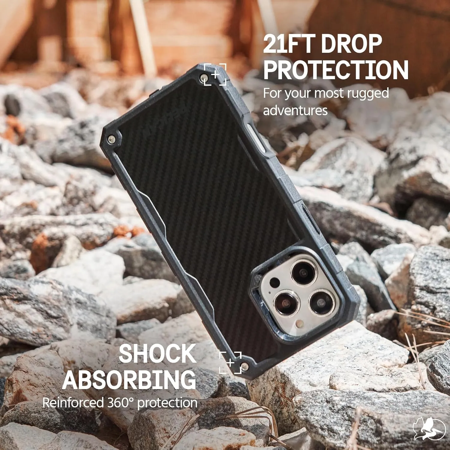 Pelican Shield iPhone 16 Pro Max Case [Compatible with MagSafe] Rugged Phone Case w/ 21ft Military-Grade Drop Protection - Heavy Duty Phone Cover w/Belt Clip Holster for iPhone 16 Pro Max - Carbon