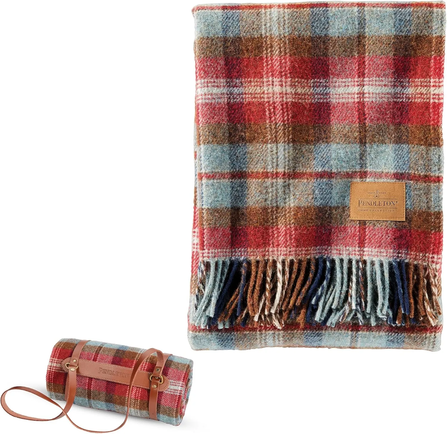 PENDLETON Carry Along Motor Robe with Leather Carrier, Ruby Beach
