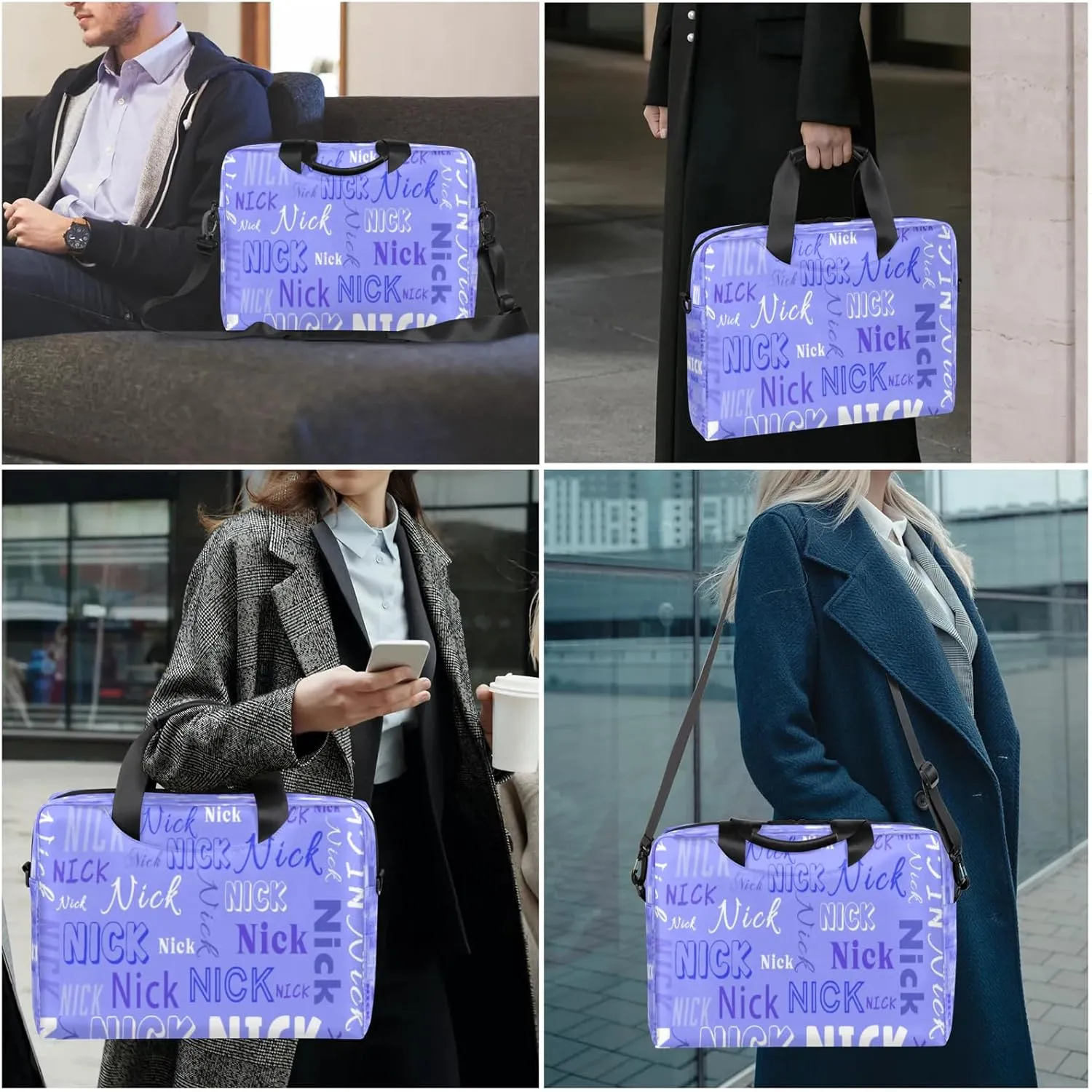 Personalized Picture Laptop Tote Custom Name Laptop Case Shoulder Bag Messenger Computer Bags Laptop Adjustable Shoulder