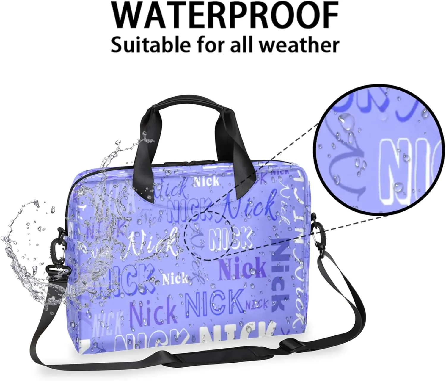 Personalized Picture Laptop Tote Custom Name Laptop Case Shoulder Bag Messenger Computer Bags Laptop Adjustable Shoulder