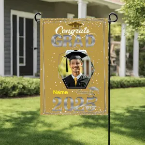 Personalized raduation arden Fla 2025 Conratulation rad Yard Sin Home Fla for raduation Party Ceremony(Dark reen)