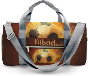 Personalized Sport Duffle Bag for Travel,Custom Carry on Bag Hot Soccer Ball Cool Travel Bags Duffel Bag Overnight Weekend Gym Bag