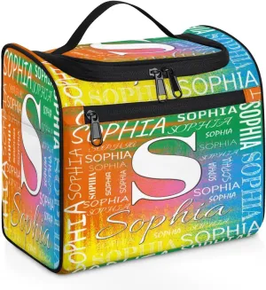 Personalized Travel Toiletry Bag for Women and Men, Hanging Travel Bag for Toiletries, Custom Makeup Organizer Bag for Cosmetics, Customized with Name Birthdays Gifts, Colorful