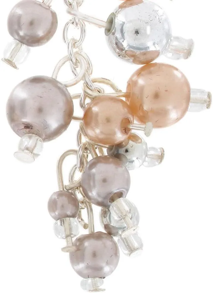 Pierced Earrings Gray Mauve Faux Pearl Chandelier 2" Earrings For Women Set