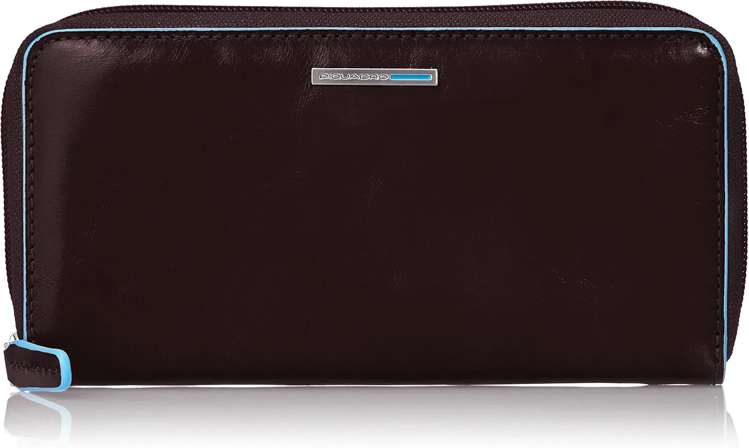 Piquadro Zipper Women's Wallet with Three Gussets, Coin Pocket and Credit Card Slots, Mahogany, One Size