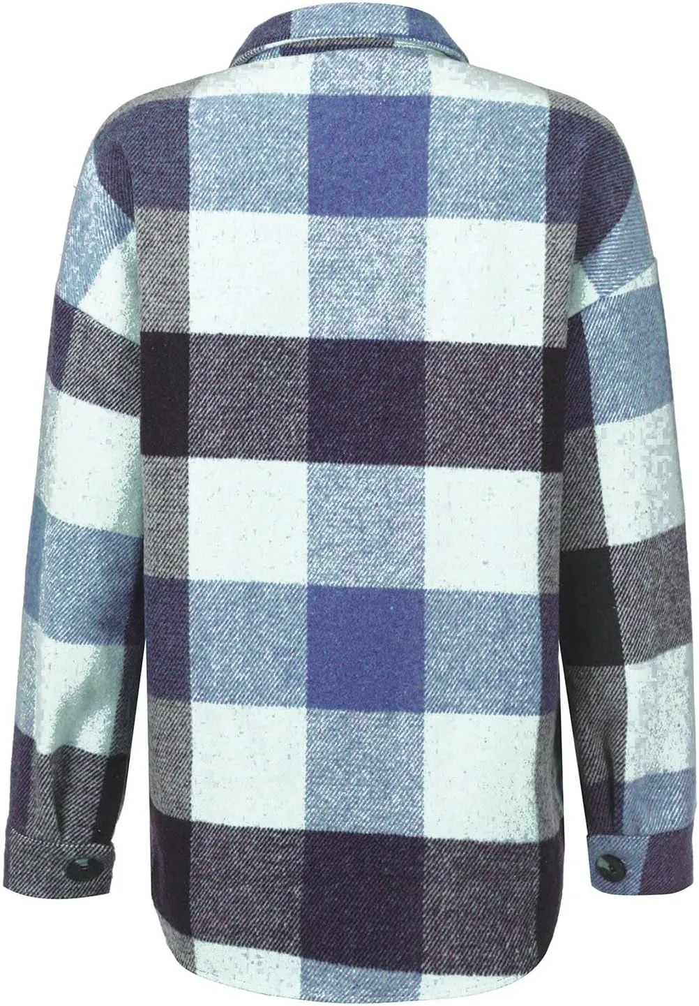 Plus Size Flannel Lapel Jacket Blouse Oversized Fall Shacket for Women Ladies Long Sleeve Fall Coat Plaid Long Shirt
