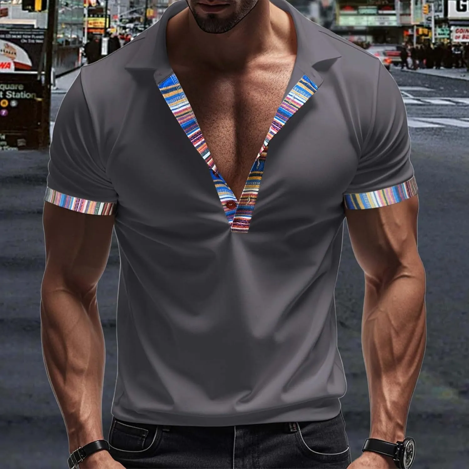 Polo Shirts for Men Golf Short Sleeve Big and Tall Casual Tshirts Summer Workout Muscle Running Beach Cruise T-Shirts