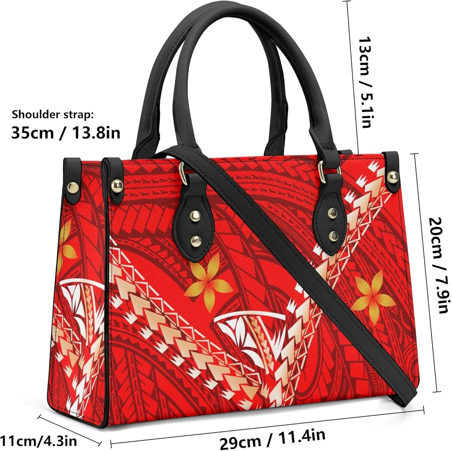Polynesian Custom Handbag, A Two-Piece Set Of Women'S Single-Shoulder Bag And Wallet Samoan Tribal Pattern Design
