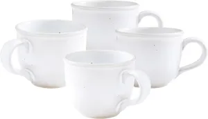 Portmeirion 12oz Minerals Mug, Moonstone (Set of 4) - Stoneware Coffee Cup, Sturdy Ceramic Mug, Microwave, Dishwasher, Freezer, Oven Safe - Artisan Made Drinkware for Tea, Expresso, Latte