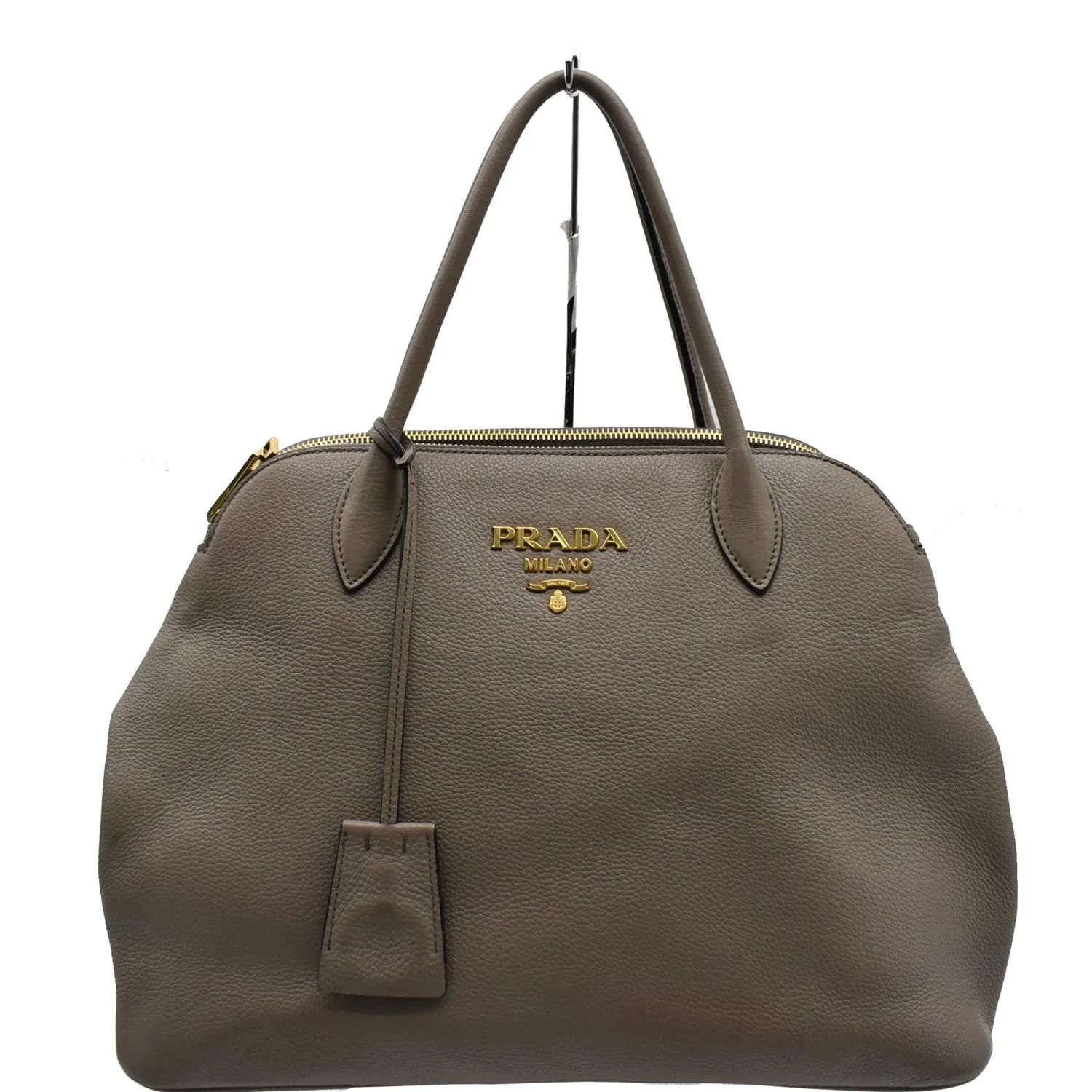 PRADA Calf Leather Tote Bag Clay Gray