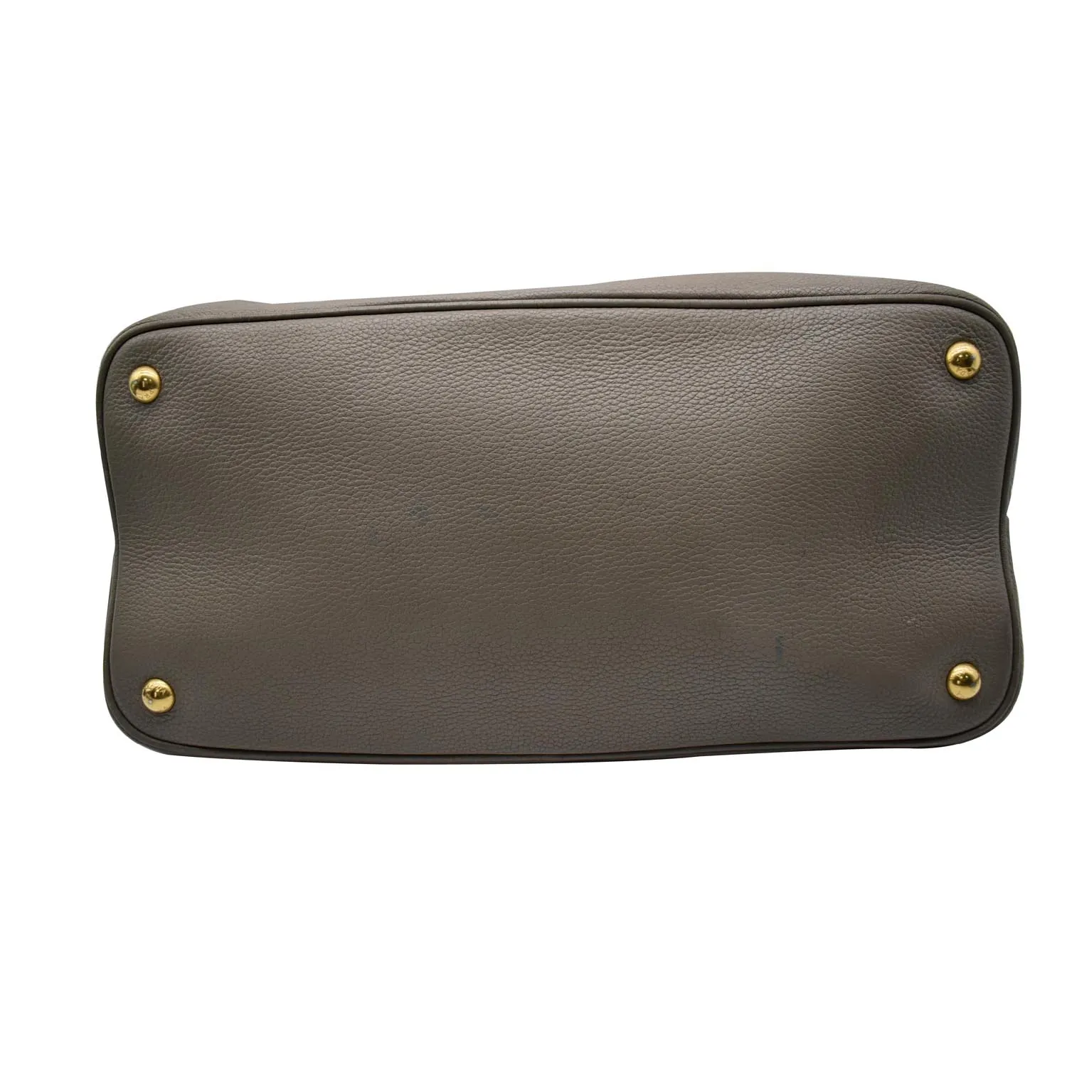 PRADA Calf Leather Tote Bag Clay Gray