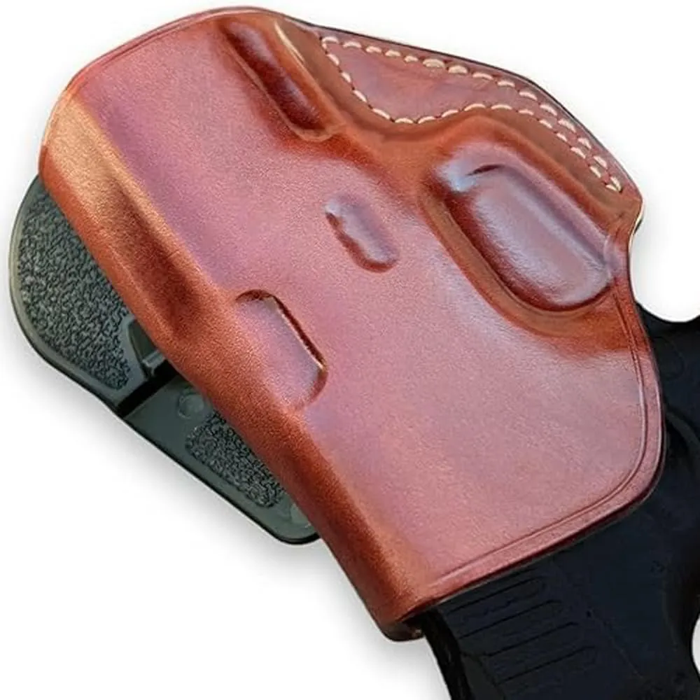 Premium Leather OWB Paddle Holster with Open Top Fits, Sigg Sauer P227 45 ACP 4.4'' Barrel, Right Hand Draw, Brown Color #1143#