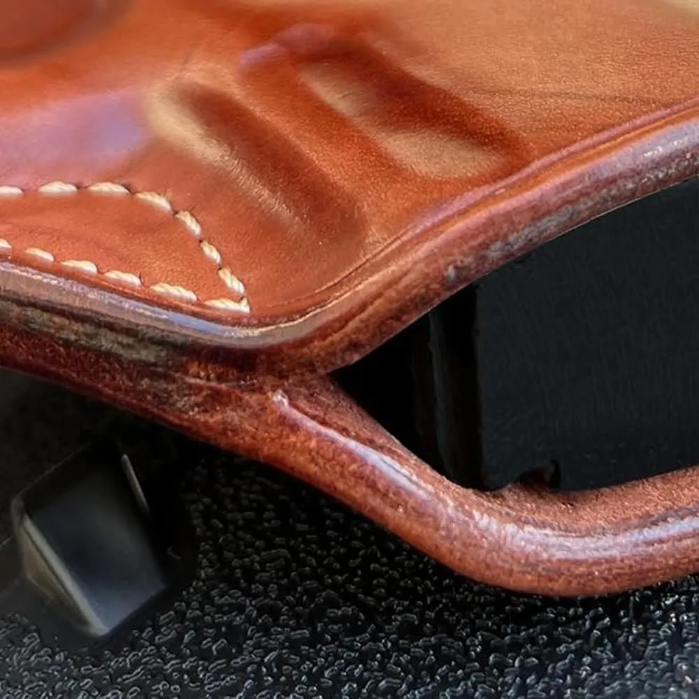 Premium Leather OWB Paddle Holster with Open Top Fits, Sigg Sauer P227 45 ACP 4.4'' Barrel, Right Hand Draw, Brown Color #1143#