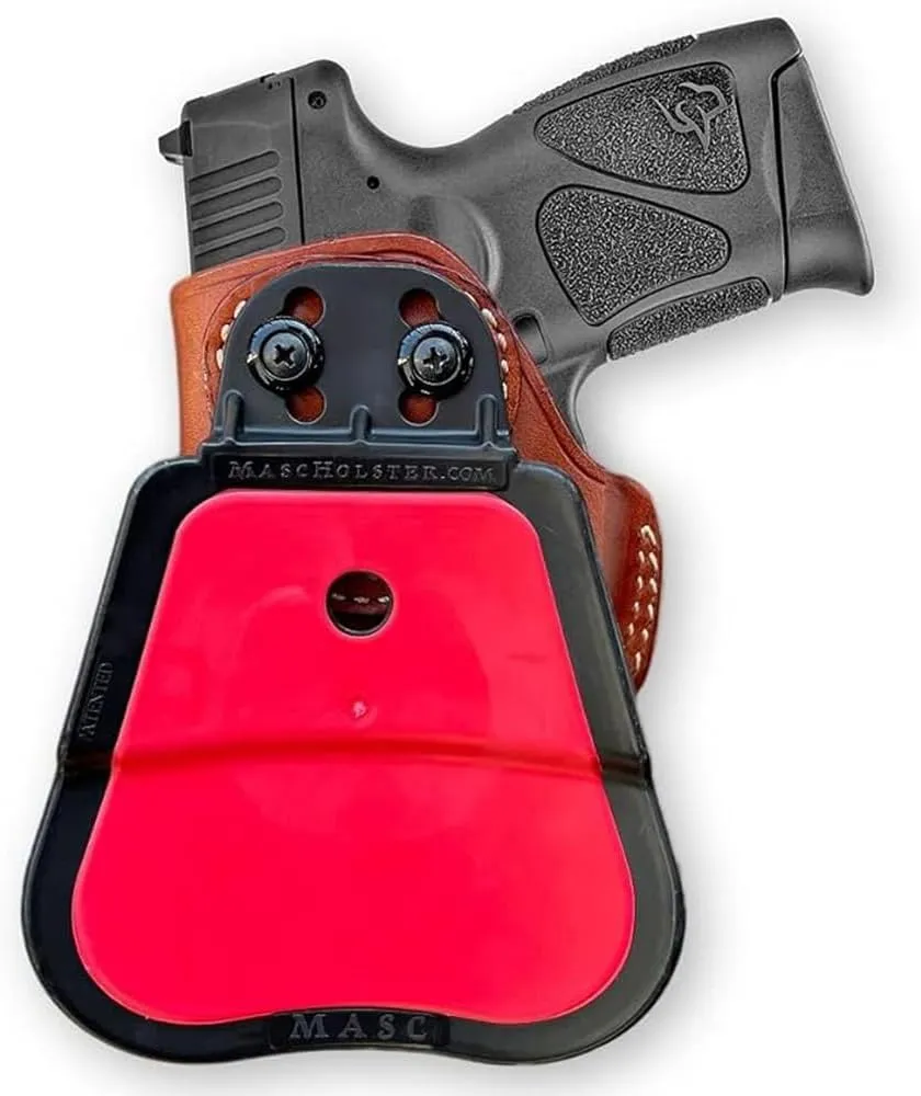 Premium Leather OWB Paddle Holster with Open Top Fits, Sigg Sauer P227 45 ACP 4.4'' Barrel, Right Hand Draw, Brown Color #1143#
