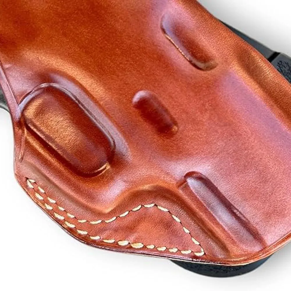 Premium Leather OWB Paddle Holster with Open Top Fits, Sigg Sauer P227 45 ACP 4.4'' Barrel, Right Hand Draw, Brown Color #1143#