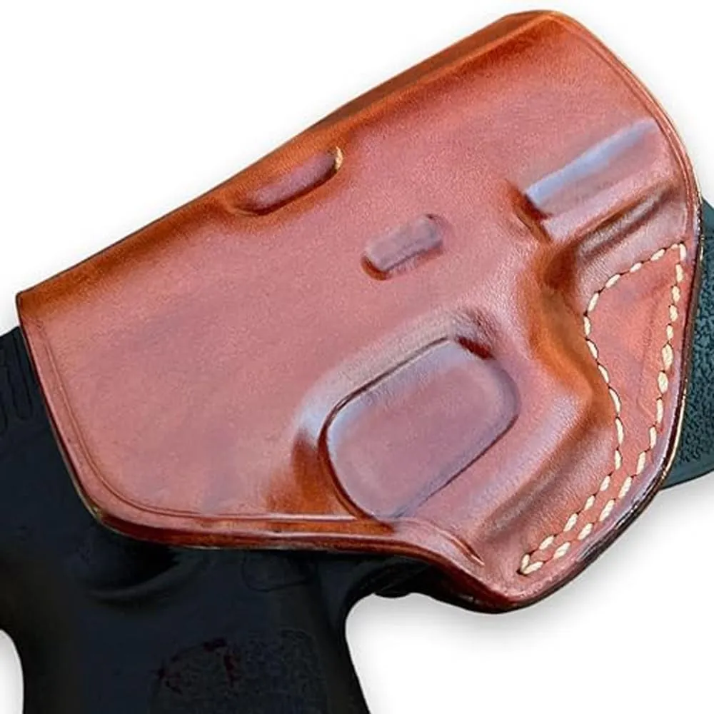 Premium Leather OWB Paddle Holster with Open Top Fits, Sigg Sauer P227 45 ACP 4.4'' Barrel, Right Hand Draw, Brown Color #1143#