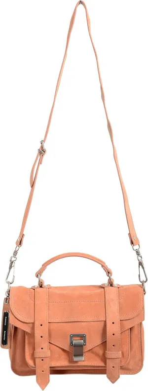 Proenza Schouler Women's Peach Suede Leather Handbag Shoulder Bag