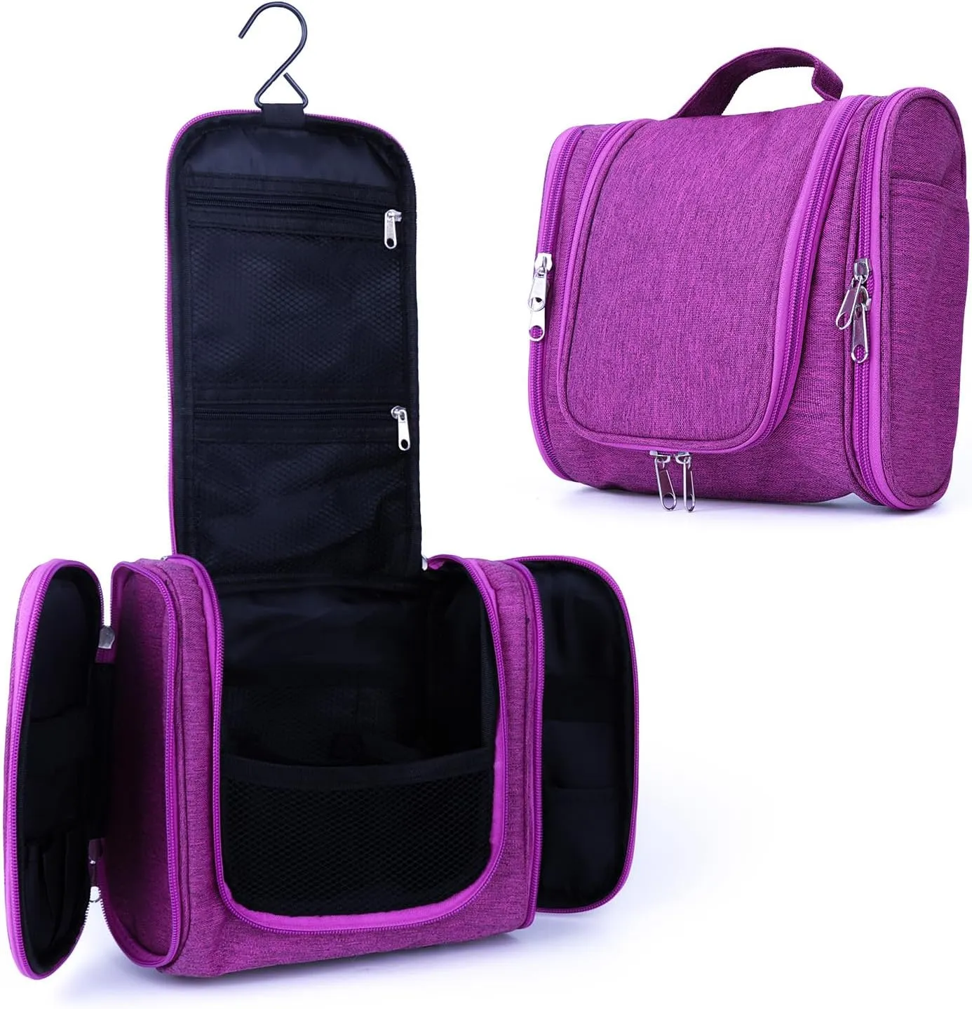PSBP BEAUTY Men’s Hanging Travel Toiletry Bag, Premium Portable Small Organizer Bag for Traveling Men & Women, for Organizing Toiletries, Travel Essentials, Makeup Products, Bathroom Supplies, Purple