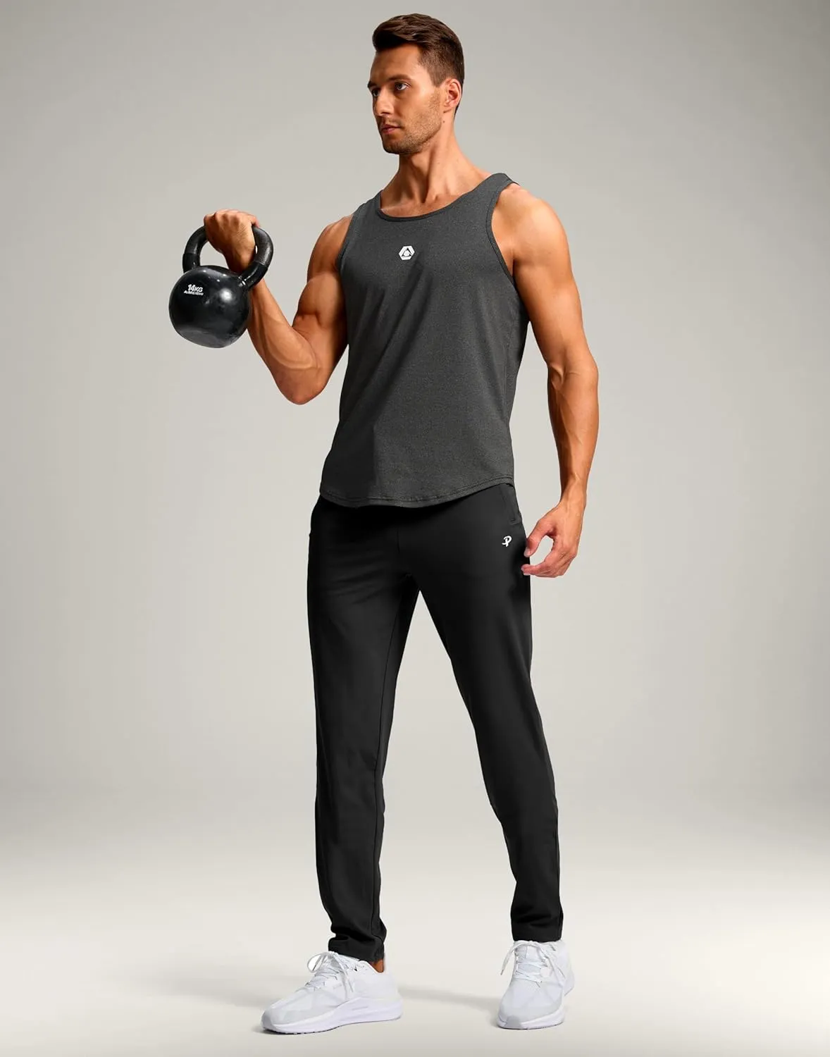 Pudolla 32"/34"/36" Inseam Men's Tall Sweatpants with Zipper Pockets Lightweight Joggers for Athletic Workout Casual