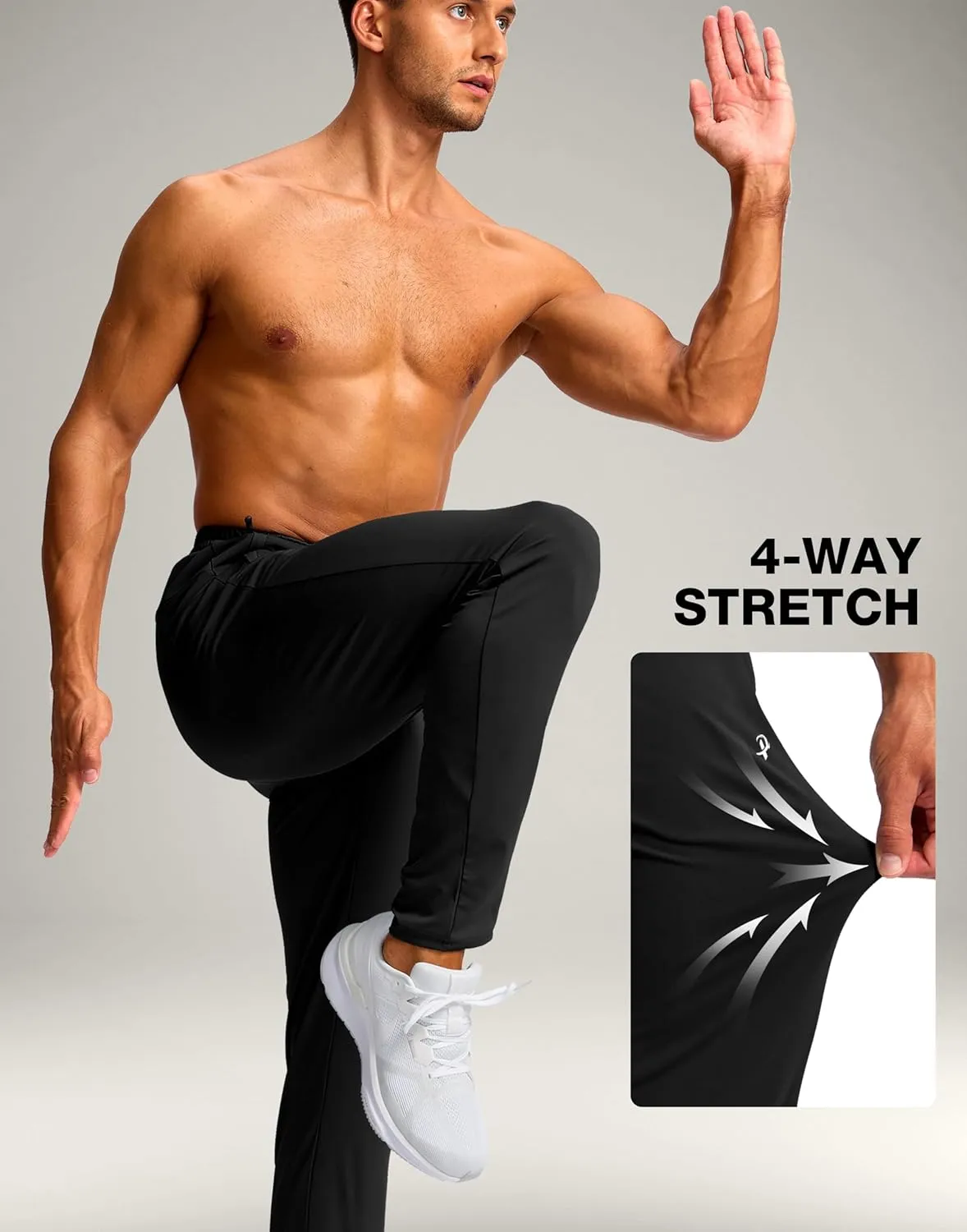 Pudolla 32"/34"/36" Inseam Men's Tall Sweatpants with Zipper Pockets Lightweight Joggers for Athletic Workout Casual