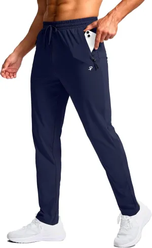Pudolla 32"/34"/36" Inseam Men's Tall Sweatpants with Zipper Pockets Lightweight Joggers for Athletic Workout Casual