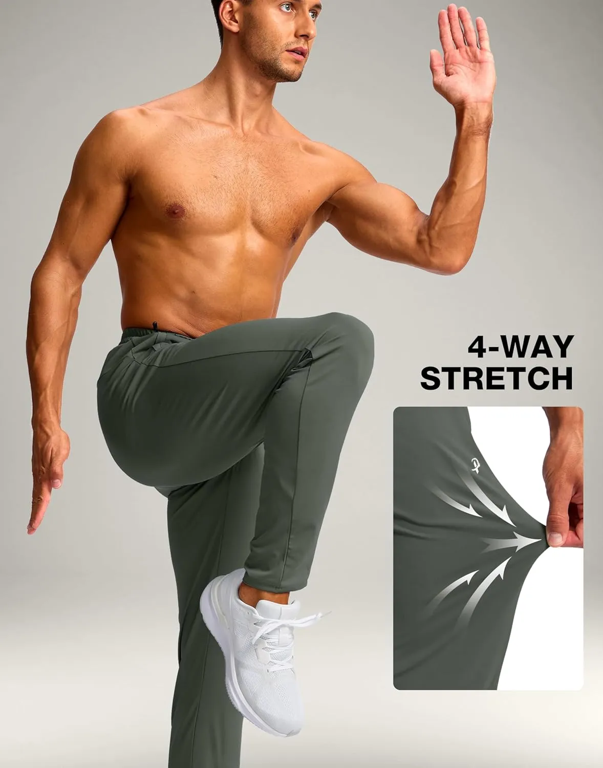 Pudolla 32"/34"/36" Inseam Men's Tall Sweatpants with Zipper Pockets Lightweight Joggers for Athletic Workout Casual