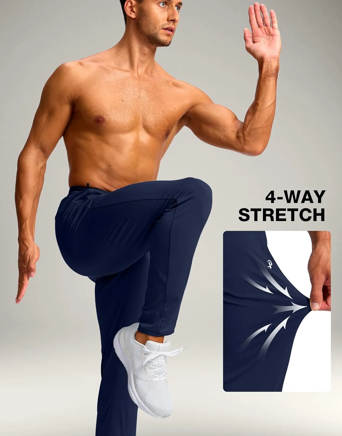 Pudolla 32"/34"/36" Inseam Men's Tall Sweatpants with Zipper Pockets Lightweight Joggers for Athletic Workout Casual