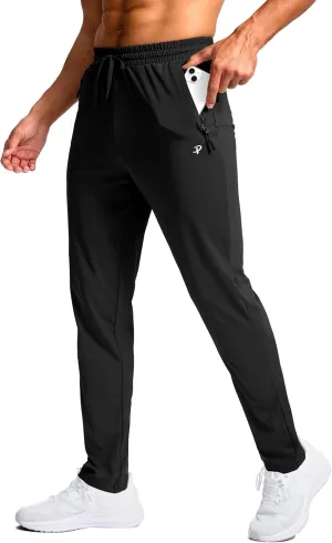 Pudolla 32"/34"/36" Inseam Men's Tall Sweatpants with Zipper Pockets Lightweight Joggers for Athletic Workout Casual