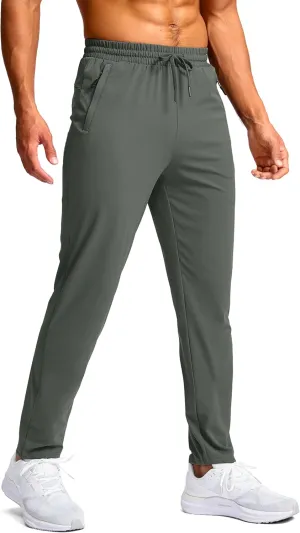Pudolla 32"/34"/36" Inseam Men's Tall Sweatpants with Zipper Pockets Lightweight Joggers for Athletic Workout Casual