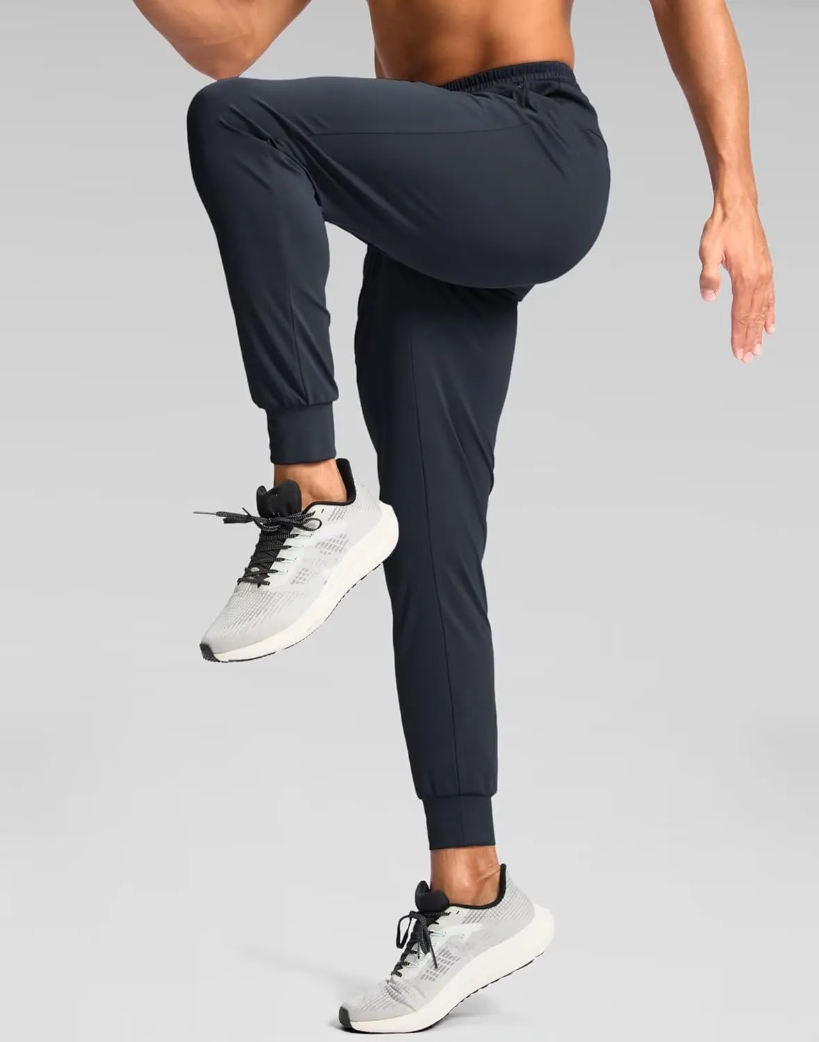Pudolla Men's Lightweight Sweatpants with Pockets Ultra 4-Way Stretch Joggers Gym Workout Runing Athletic Track Pants