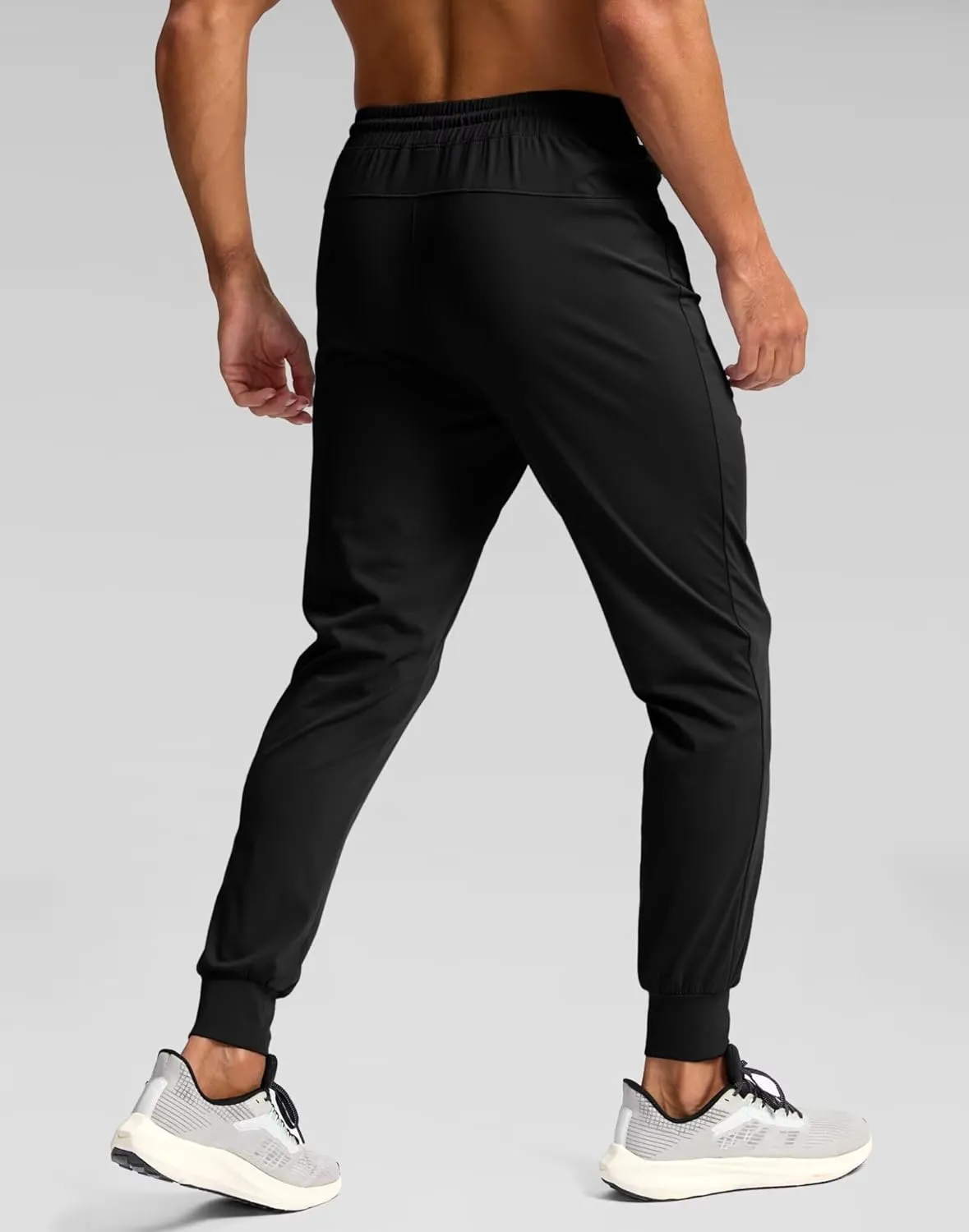 Pudolla Men's Lightweight Sweatpants with Pockets Ultra 4-Way Stretch Joggers Gym Workout Runing Athletic Track Pants