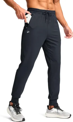 Pudolla Men's Lightweight Sweatpants with Pockets Ultra 4-Way Stretch Joggers Gym Workout Runing Athletic Track Pants