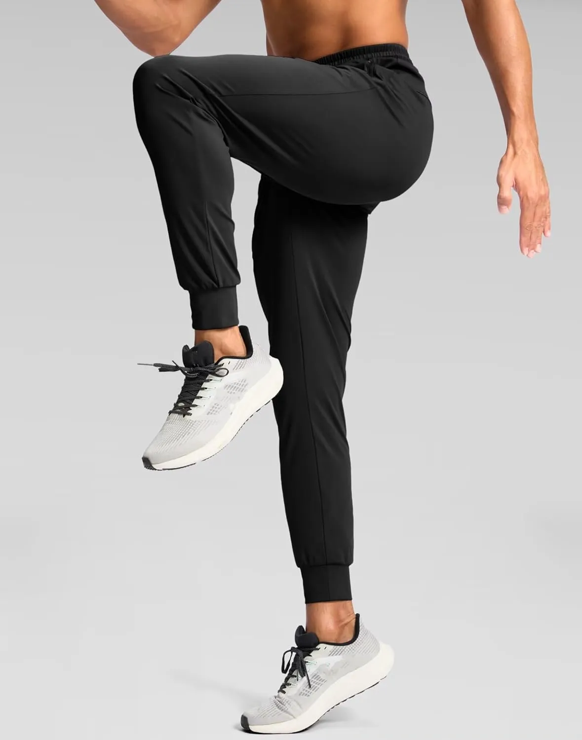 Pudolla Men's Lightweight Sweatpants with Pockets Ultra 4-Way Stretch Joggers Gym Workout Runing Athletic Track Pants