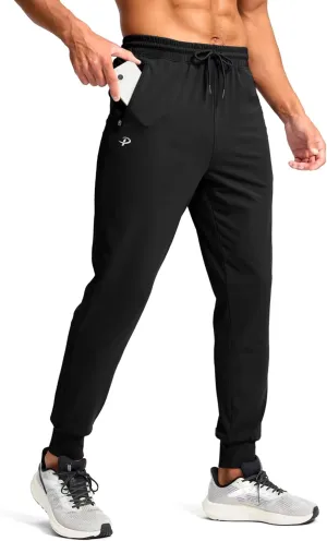 Pudolla Men's Lightweight Sweatpants with Pockets Ultra 4-Way Stretch Joggers Gym Workout Runing Athletic Track Pants