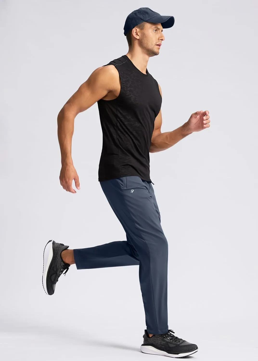Pudolla Men's Lightweight Sweatpants with Pockets Ultra 4-Way Stretch Soft Joggers for Gym Workout Runing Athletic Pants