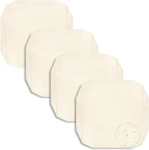 PureFit Waterproof Outdoor Cushion Covers Replacement for Patio Furniture Chair Seat Cushion Covers 24x24 inch for Outdoor Furniture Garden Backyard with Zipper, 4 Pack SLIPCOVERS ONLY, Cream
