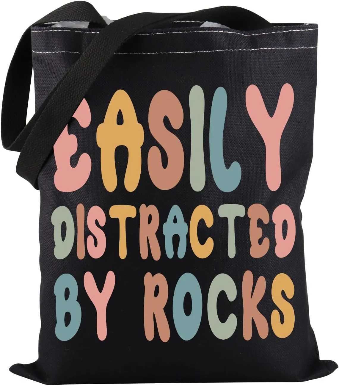 PWHAOO Geology Professor Tote Bag Easily Distracted By Rocks Tote Bag Geology Student Gift Rock Collector Gift