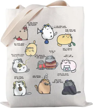 PWHAOO Karma Cat Tote Bag Lyrics Quote Tote Bag Singer Fans Canvas Bag Singer Fan Gift
