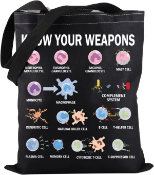 PWHAOO Microbiology Tote & Scientist Biologist Immune System Cells Gift