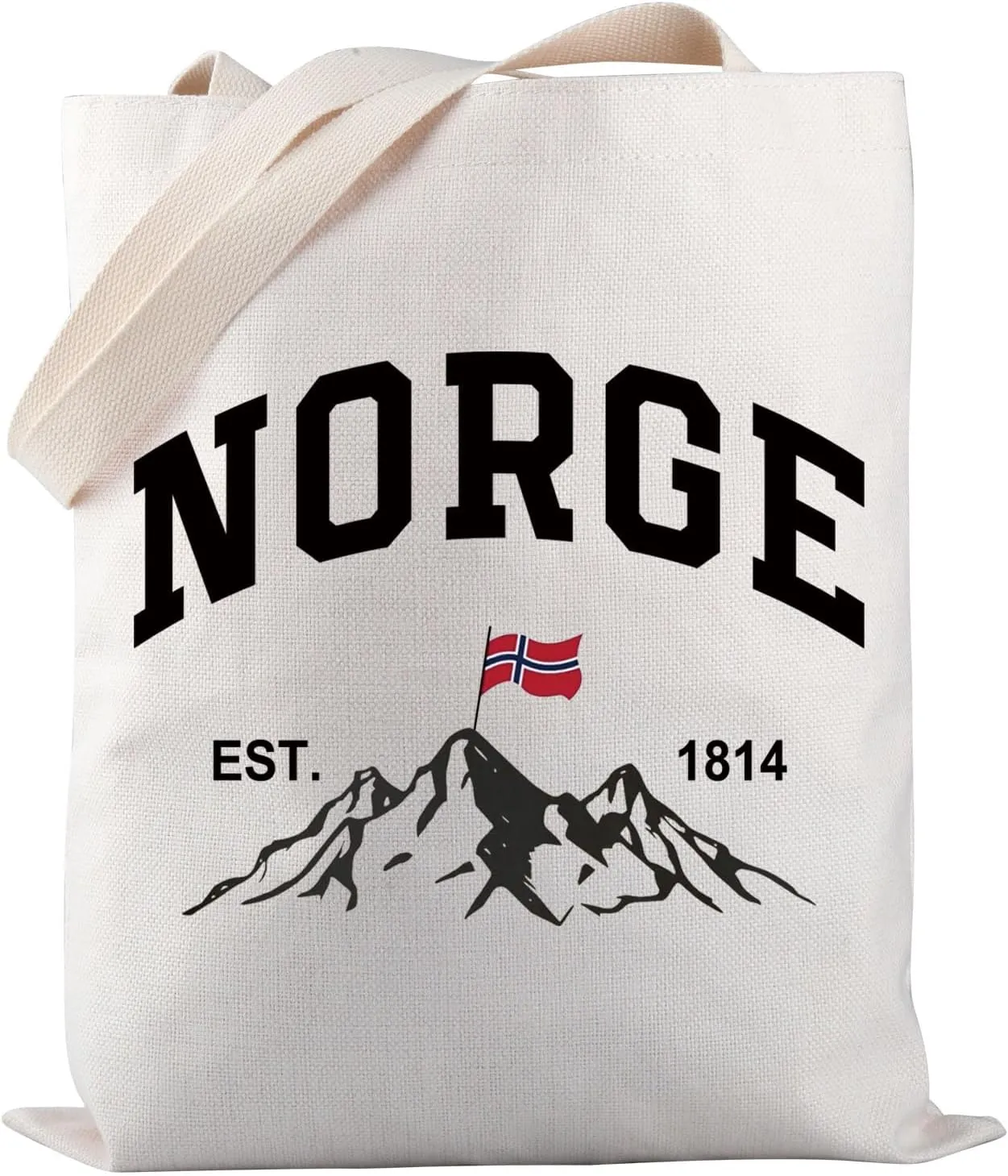PWHAOO Norway Travel Tote Bag Norge Est 1814 Tote Bag Norge Pride Tote Bag Norwegian Gift Norway Lover Gift