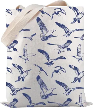 PWHAOO Seagull Theme Tote Bag Ornithology Tote Bag Nautical Theme Tote Bag Bird Watcher Gift Seagull Lover Gift