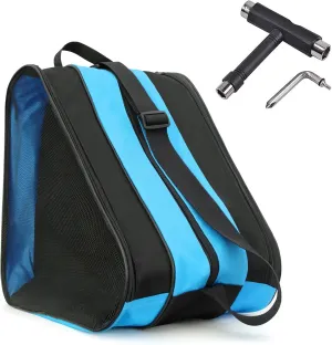 Qavctw Roller Skate Bag Ice Skate with T Tool Accessory Adjustable Shoulder Strap and Top Handle Oxford Cloth Premium Bag to Carry Ice Skates Roller Skates Inline Skates for Both Kids and Adults
