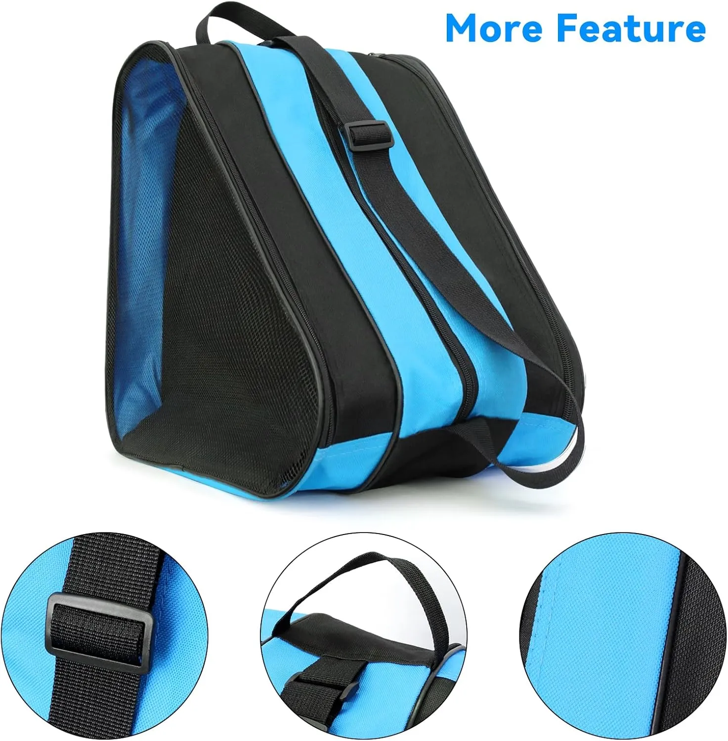Qavctw Roller Skate Bag Ice Skate with T Tool Accessory Adjustable Shoulder Strap and Top Handle Oxford Cloth Premium Bag to Carry Ice Skates Roller Skates Inline Skates for Both Kids and Adults