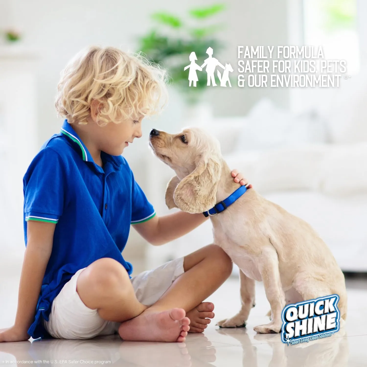 Quick Shine Multi Surface Floor Finish 64oz | Cleaner & Polish to use on Hardwood, Laminate, Luxury Vinyl Plank LVT, Tile & Stone | Safer Choice w/Clean Shine Technology | Shine-Protect-Refresh