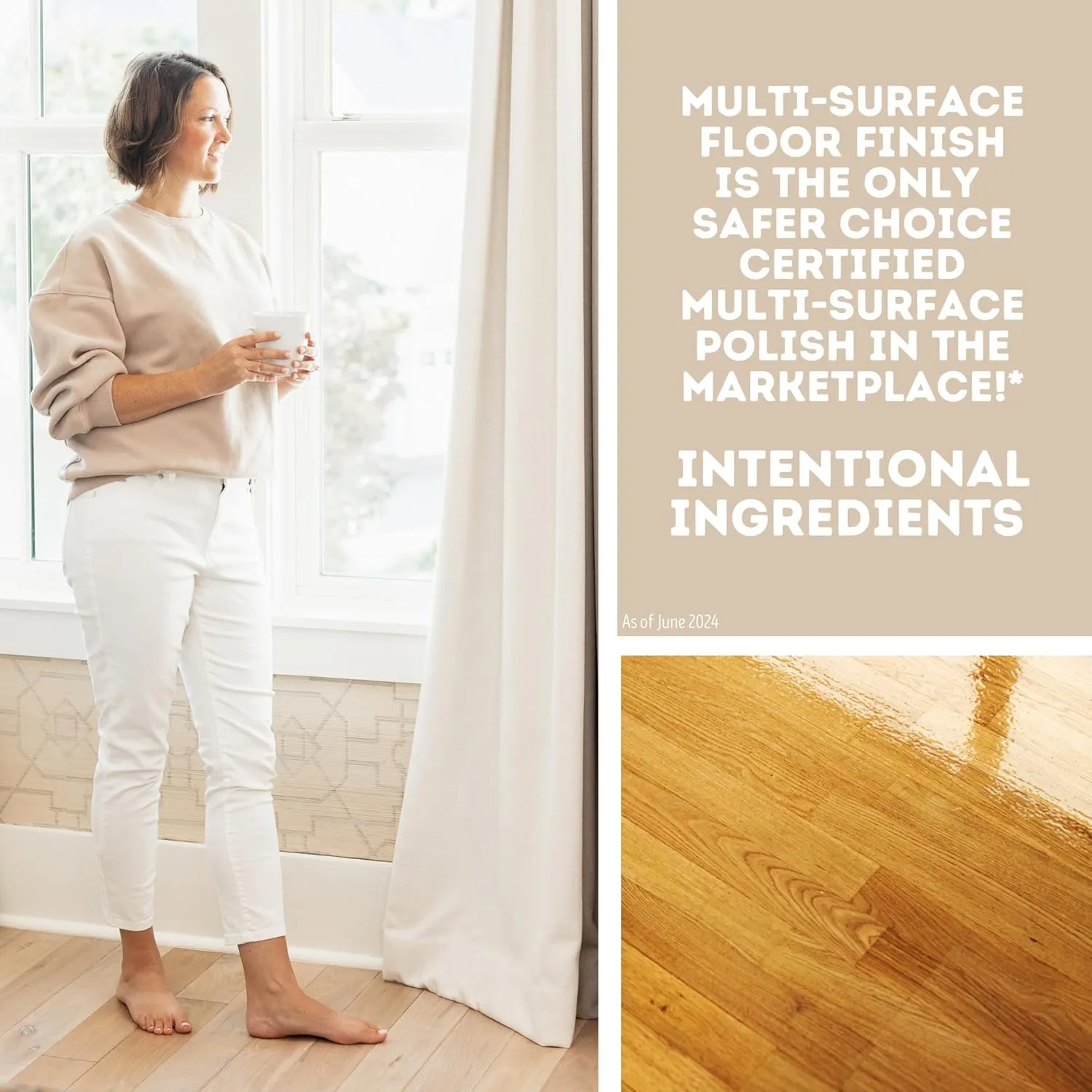 Quick Shine Multi Surface Floor Finish 64oz | Cleaner & Polish to use on Hardwood, Laminate, Luxury Vinyl Plank LVT, Tile & Stone | Safer Choice w/Clean Shine Technology | Shine-Protect-Refresh