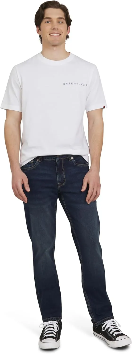 Quiksilver Men's 5 Pocket Straight Fit Stretch Waist Denim Jeans
