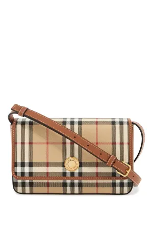 "checkered shoulder bag with strap