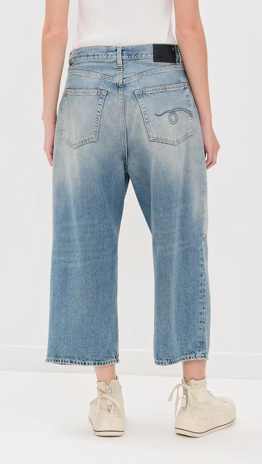 R13 Women's Crop Wide Leg Jeans